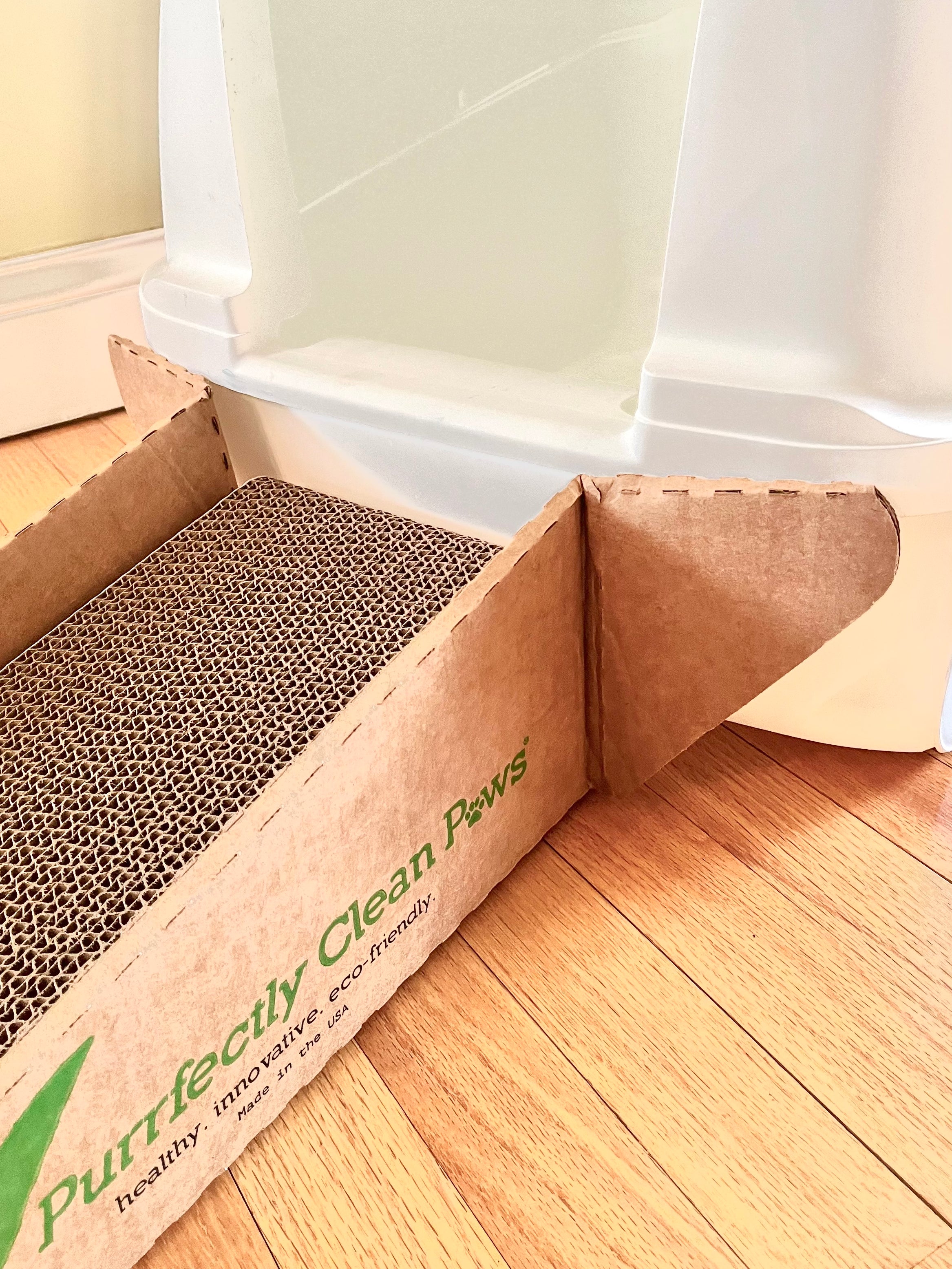 Purrfectly Clean Paws® Anti-Tracking, Scratcher, Cat Litter Box Ramp ...
